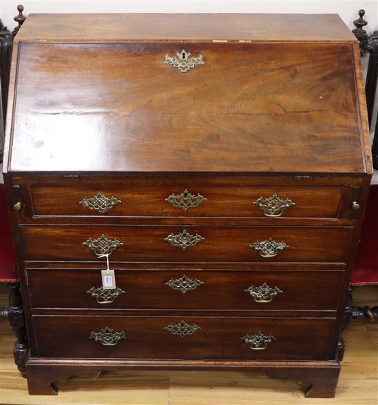 A George III mahogany bureau W.91cm